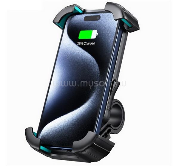 USAMS USAMS US-ZJ078 kerékpáros és motoros telefontartó kormányra rögzíthető, 4.7-6.7" méret, FEKETE