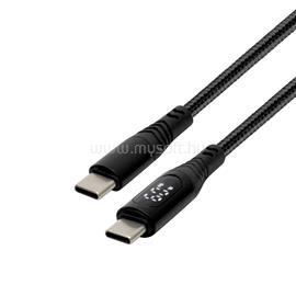 USE Home  töltőkábel, USB-C / USB-C, 1.2 méter, 100W gyorstöltés, teljesítménymérő digitális kijelző, szőtt nylon burkolat USE_USBCC100PM small