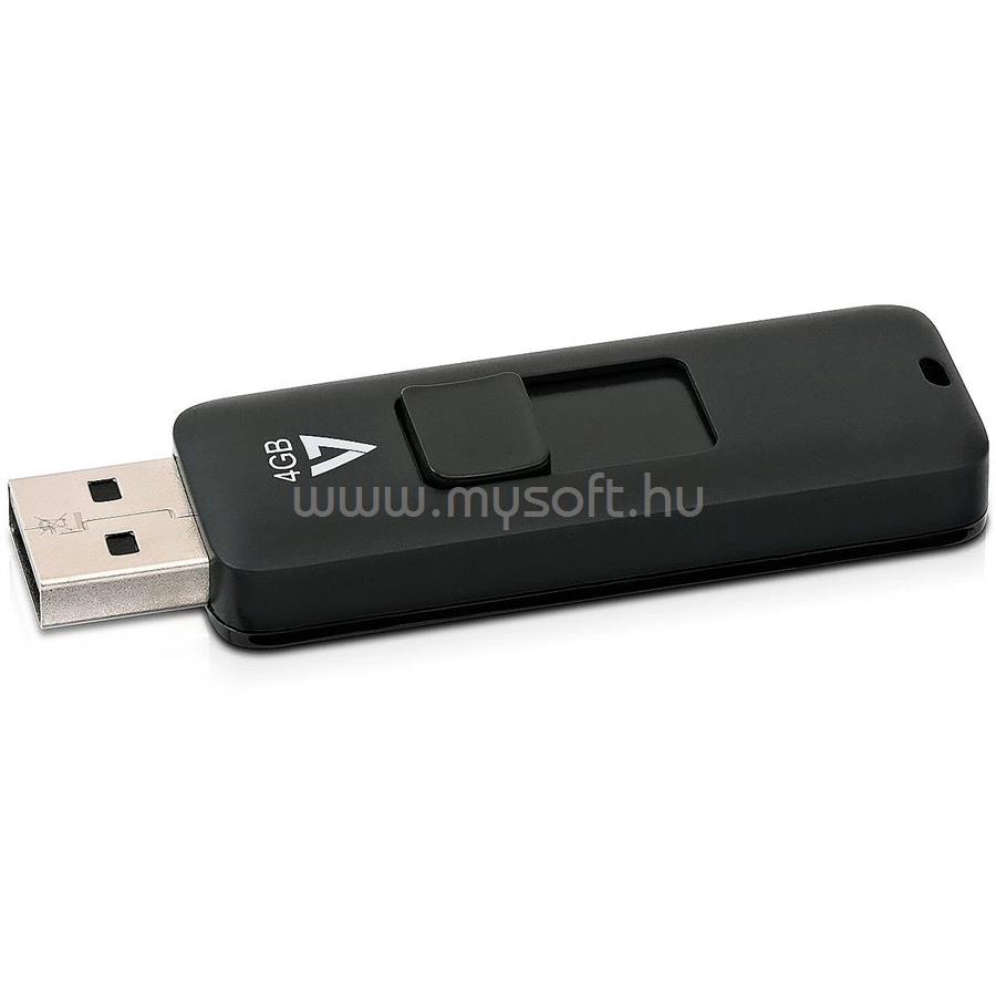 V7 4GB FLASH DRIVE USB 2.0 BLACK 10MB/S READ 3MB/S WRITE