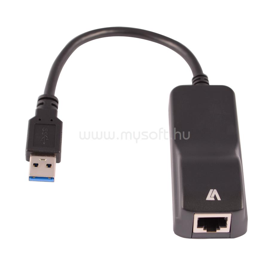 V7 Gigabit Ethernet Adapter USB-A / RJ45 (fekete)