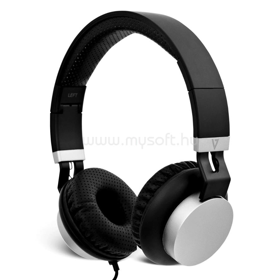 V7 PREM 3.5MM ON EAR HEADPHONES W/MIC CTRL FOLDABLE BLK fejhallgató