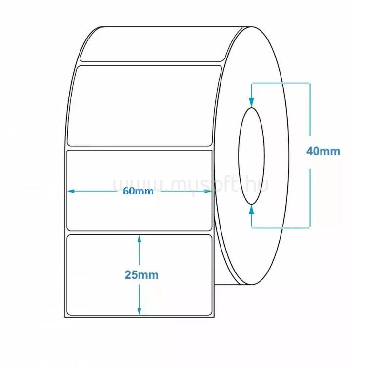 VALUE Tekercses PAPÍR címke 60x25 mm 2500 db/tekercs
