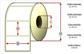 VALUE Tekercses THERMO címke 25x50mm 1500 db/tekercs CIM25X50TH small