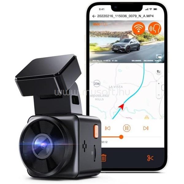 VANTRUE Dash Cam - E1 Lite (WiFi+GPS autós kamera, 1080p, HDR, Hangutasítás, 512GB MicroSD támogatás)