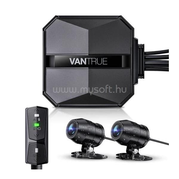 VANTRUE Dash Cam - F1 (WiFi+GPS motoros kamera első + hátsó, 4K+ 1080p 30 FPS, WDR+HDR, 512GB MicroSD támogatás, IP67)
