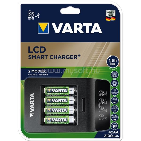 VARTA 57684101441 LCD Smart Charger 4db AA 2100mAh akku + töltő