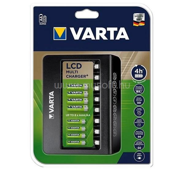VARTA VARTA LCD UNIVERSAL MULTI CHARGER+ akkutöltő 240V, LED kijelző, FEKETE
