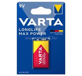 VARTA LONGLIFE MAX POWER tartós elem 6LR61, alkáli, 1db/csomag VARTA_4722101401 small
