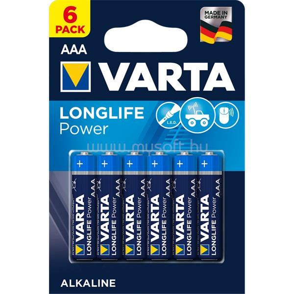 VARTA Longlife Power AAA (LR03) alkáli mikro ceruza elem 6 db/bliszter