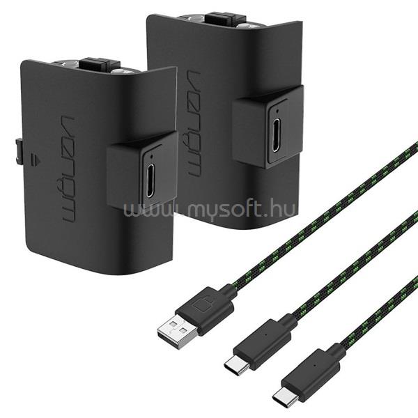 VENOM VS2883 Xbox Series S & X fekete magas kapacítású (1100mAh) akkucsomag (2 db) + 3 méter töltőkábel