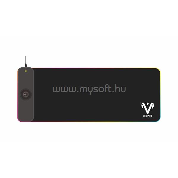 VENTARIS VMP911-SXXL Quasar Fibra RGB világítású egérpad vezeték nélküli töltővel