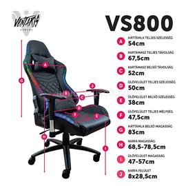 VENTARIS VS800LED LED világítással fekete gamer szék VS800LED small