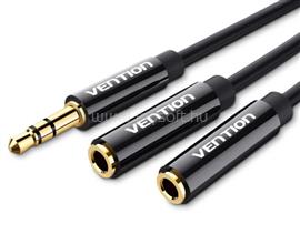 VENTION 3.5mm jack/M -> 2*3.5mm jack/F ABS, stereo splitter 0,3m kábel (fekete) BBSBY small