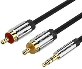 VENTION 3.5mm jack/M -> 2*RCA/M, audio, aranyozott, fémházas 1m kábel BCFBF small