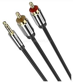 VENTION 3.5mm jack/M -> 2*RCA/M audio, aranyozott, fémházas 10m kábel BCFBL small