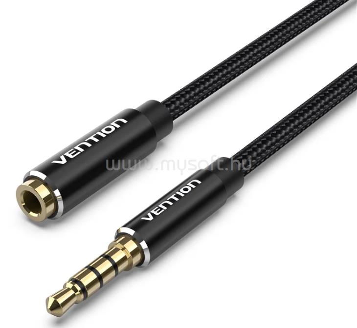 VENTION 3.5mm jack/M -> 3.5mm/F hosszabbító audio 5m kábel (fekete)