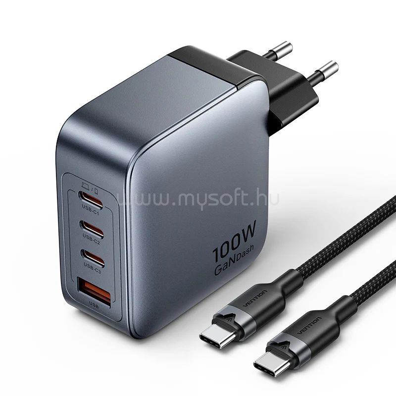 VENTION 4-Port USB GaN Charger Grey