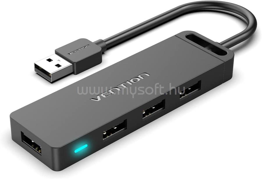 VENTION 4-Portos USB 2.0 Hub táppal 0,15m (fekete) 