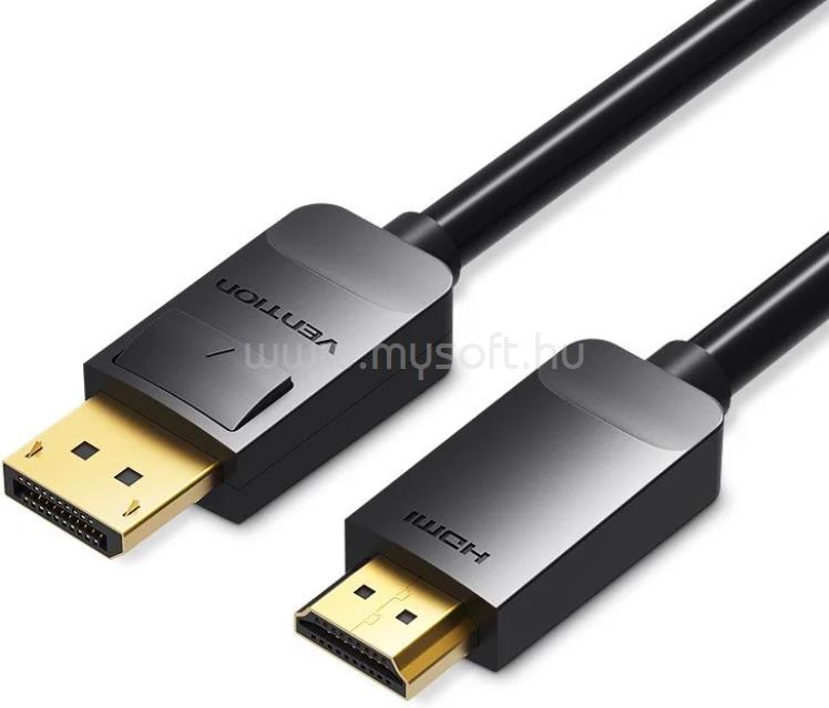 VENTION Displayport -> HDMI,  3m, kábel (fekete)