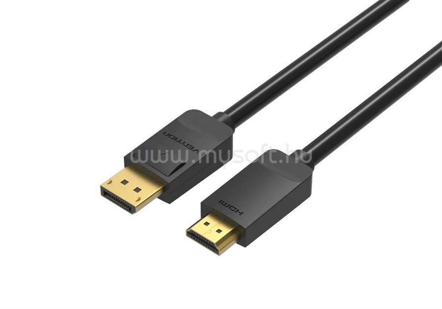 VENTION Displayport 1.2 -> HDMI 1.4, 1,5m kábel (fekete)