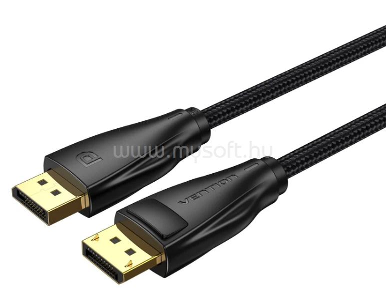 VENTION Displayport/M -> Displayport/M  (Szövet, fekete), 10m, kábel