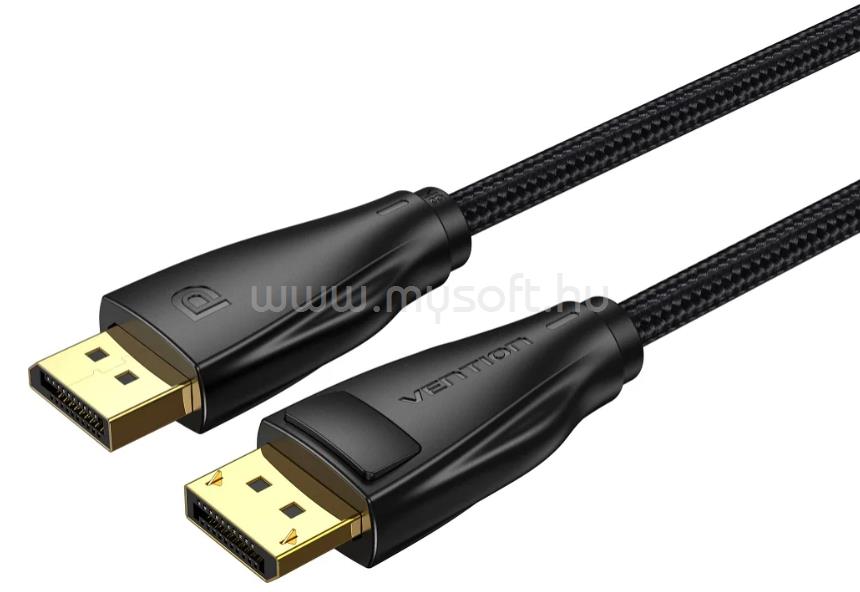 VENTION Displayport/M -> Displayport/M (8K, optikai, fekete), 1,5m, kábel
