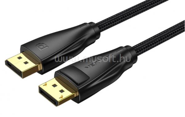 VENTION Displayport/M -> Displayport/M (Szövet, fekete), 1,5m, kábel