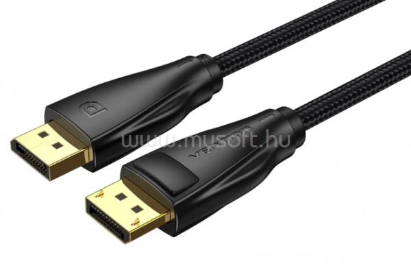 VENTION Displayport/M -> Displayport/M (Szövet, fekete), 3m, kábel