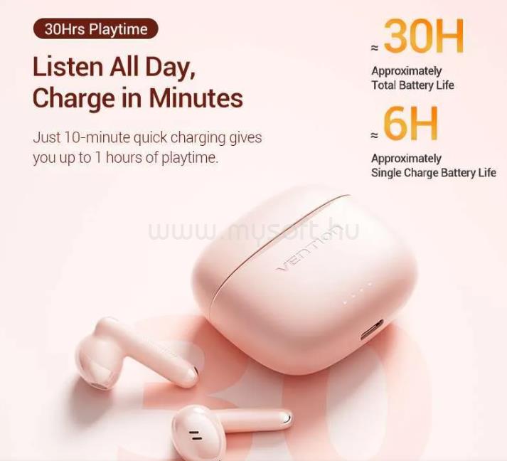 VENTION E03 Elf earbuds vezeték nélküli fülhallgató (rózsaszín)