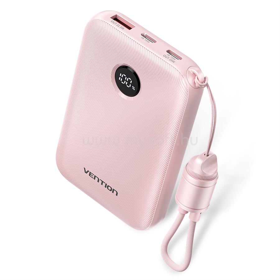 VENTION FKAP0-C 10000mah, (rózsaszín,22,5W), powerbank