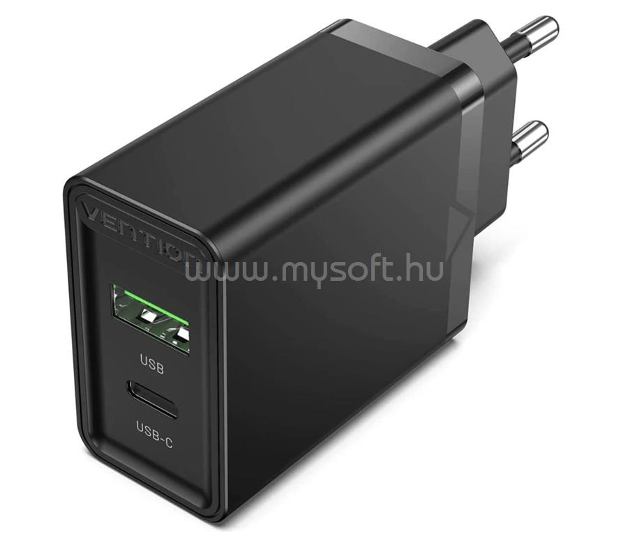 VENTION Hálózati adapter USB-A / USB-C 18W/20W (fekete)