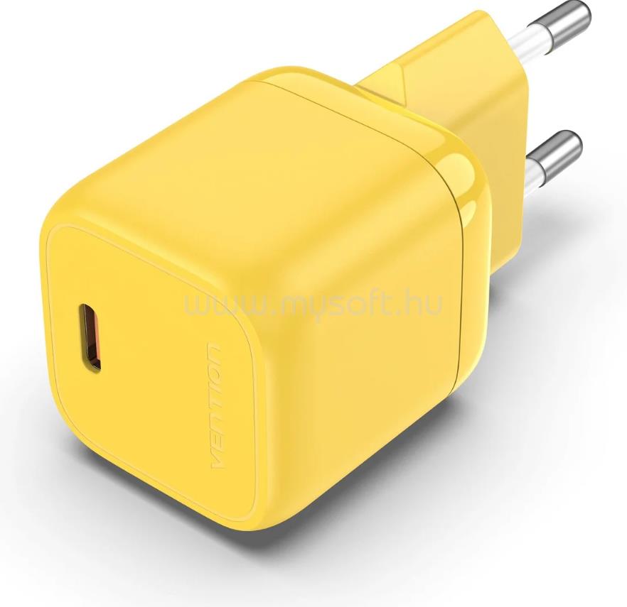VENTION Hálózati adapter USB-C 30W (sárga)