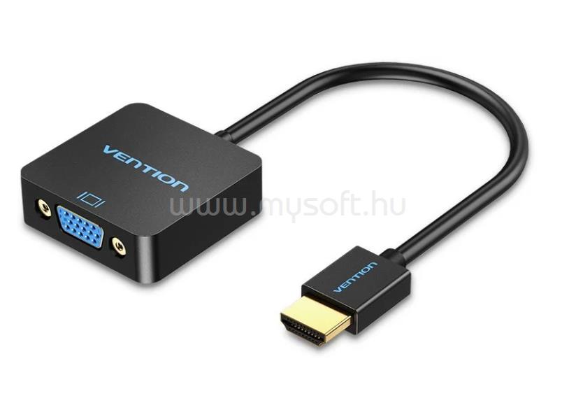 VENTION HDMI -> VGA, 0,15m + Micro USB/F és Audio Port konverter (fekete)