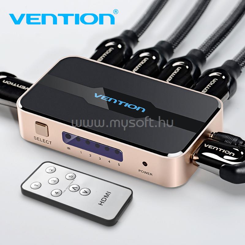 VENTION HDMI 5be-1ki switcher (fekete-arany)