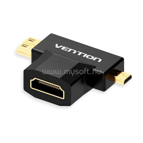 VENTION mini HDMI/M  and  micro HDMI/M -> HDMI/F, (2in1, fekete), adapter