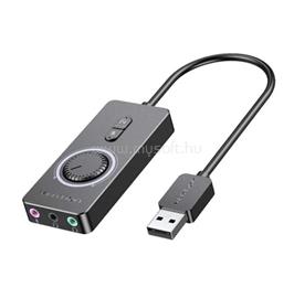 VENTION USB 2.0 -> 3*3,5mm, külső hangerőszabályozós stereo, 0,15 hangkártya (fekete) CDRBB small