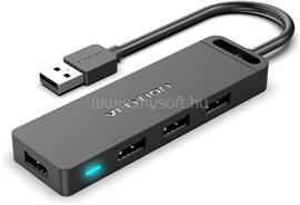 VENTION USB 2.0  táppal, 4-Portos 0,5m, Hub (fekete) CHMBD small