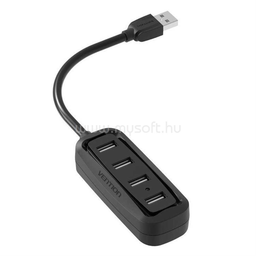 VENTION USB 2.0 4-Portos 0,15m, hub (fekete)
