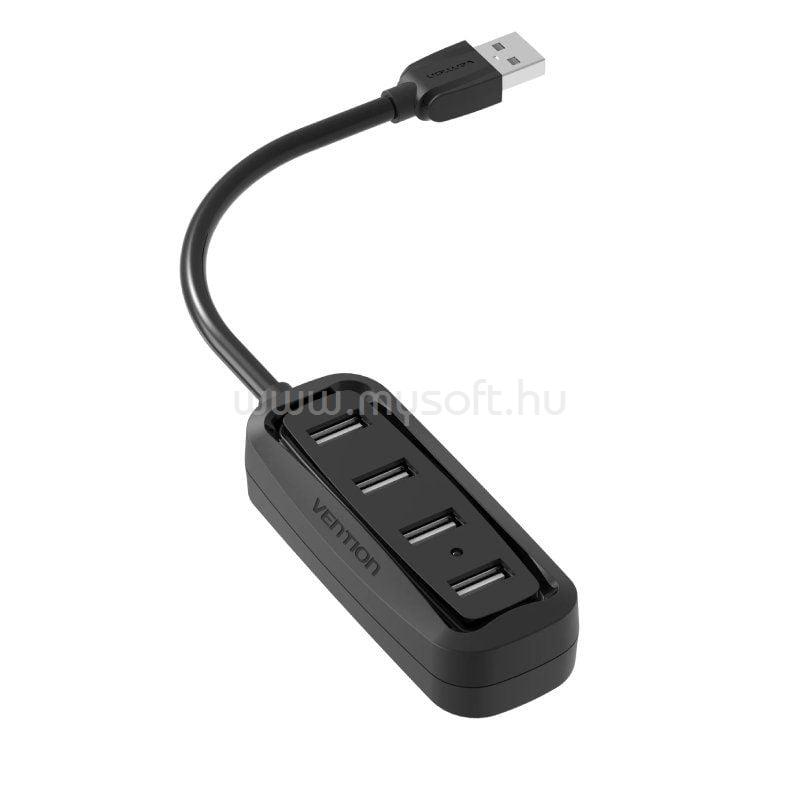 VENTION USB 2.0 4-Portos 1m, hub (fekete)