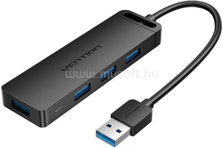 VENTION USB 3.0 4-Portos, táppal 0,5m, hub (fekete)
