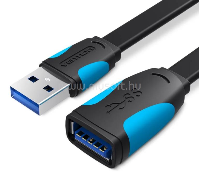 VENTION USB 3.0 hosszabbító, lapos 1,5m, kábel (fekete)