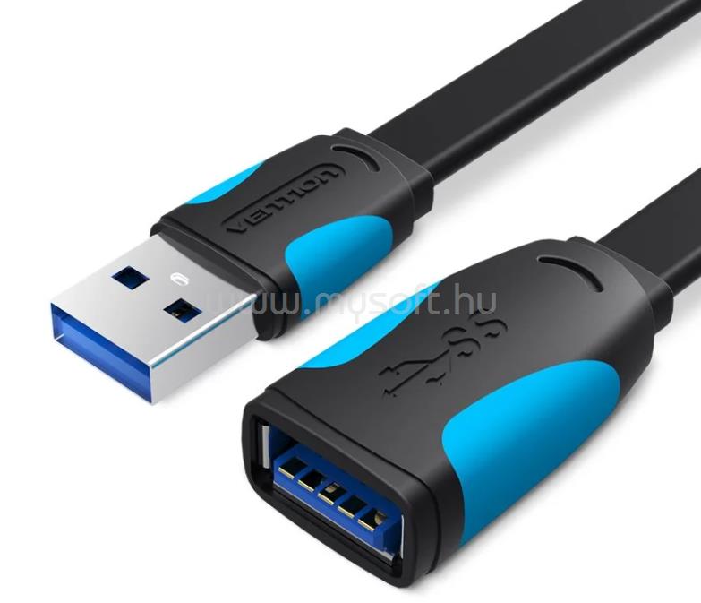 VENTION USB 3.0 hosszabbító, lapos 1m, kábel (fekete)