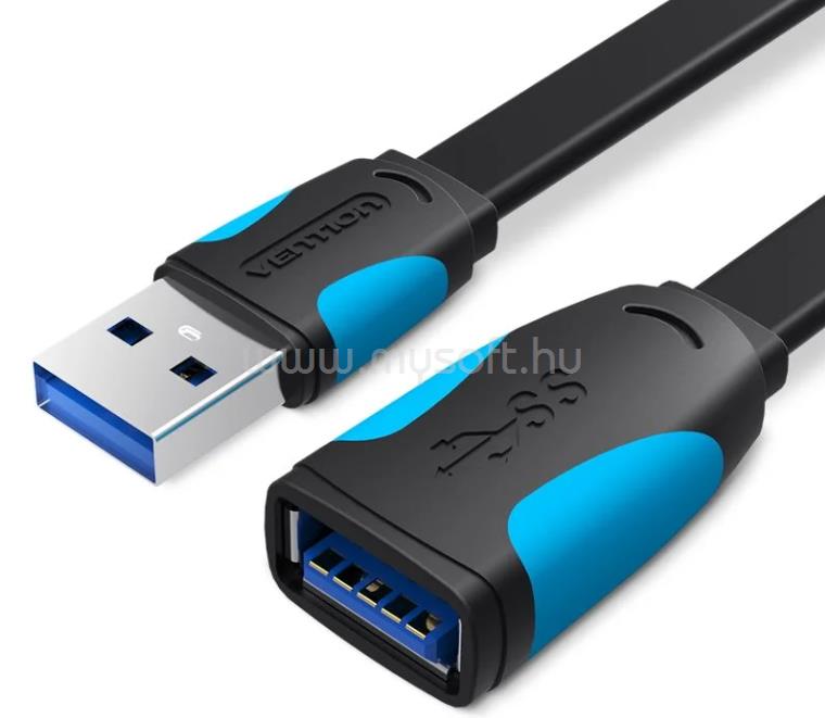 VENTION USB 3.0 hosszabbító, lapos 3m, kábel (fekete)