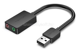VENTION USB-A 2.0/M -> 2*3,5mm/F külső 0,15m hangkártya (fekete) CDYB0 small