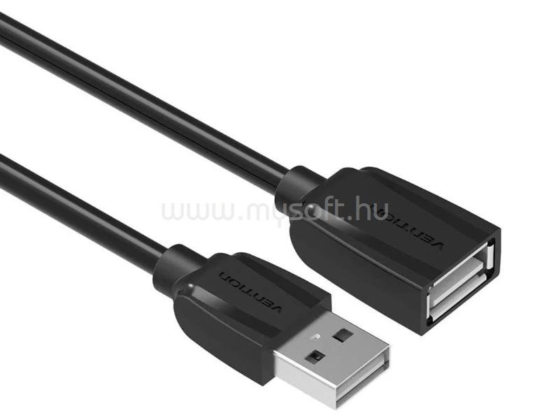 VENTION USB-A 2.0/M -> USB-A 2.0/F hosszabbító,PVC 1,5m, kábel (fekete)