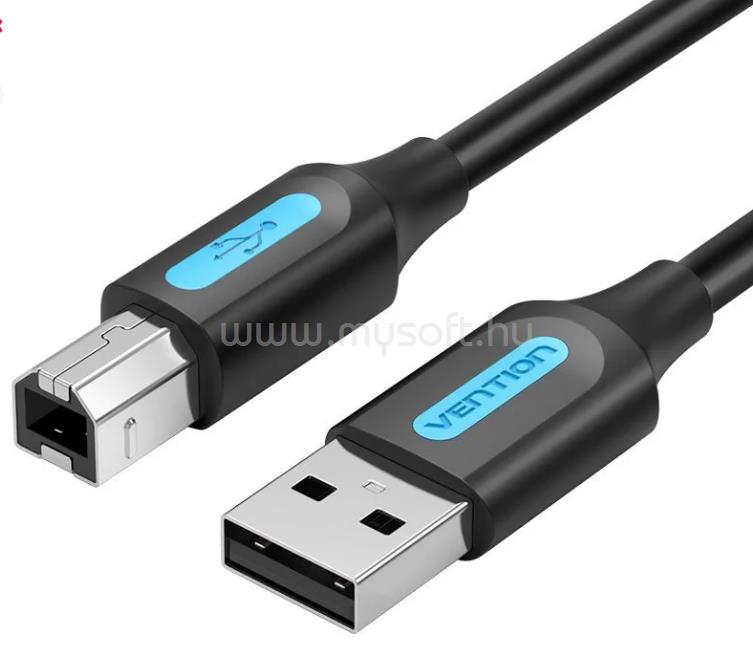 VENTION USB-A 2.0/M -> USB-B/M PVC nyomtatókábel 3m (fekete)