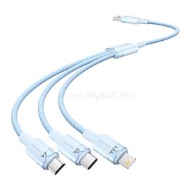 VENTION USB-A 2.0/M -> USB-C/Lightning/Micro USB-B, 1,5m,(kék,3A,3in1), kábel CTPLG small