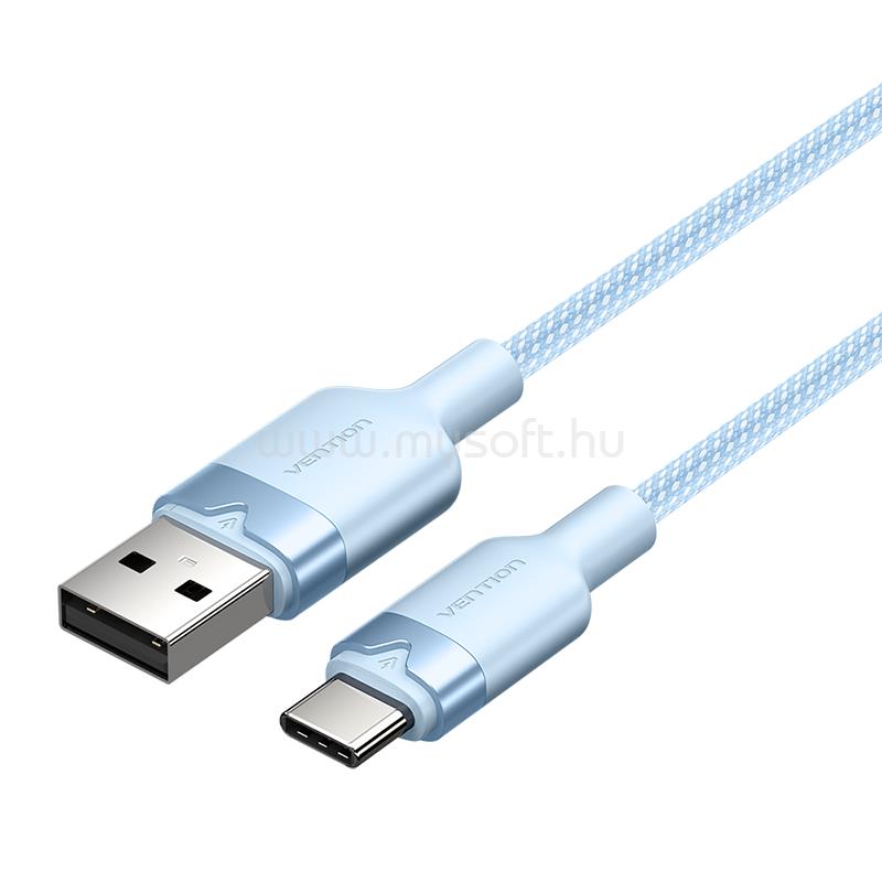 VENTION USB-A 2.0/M -> USB-C/M, 1m,(kék,3A), kábel