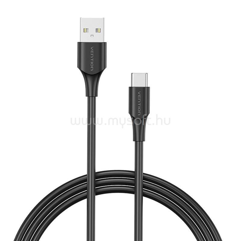 VENTION USB-A 2.0/M -> USB-C/M, 1m 3A kábel (fekete)