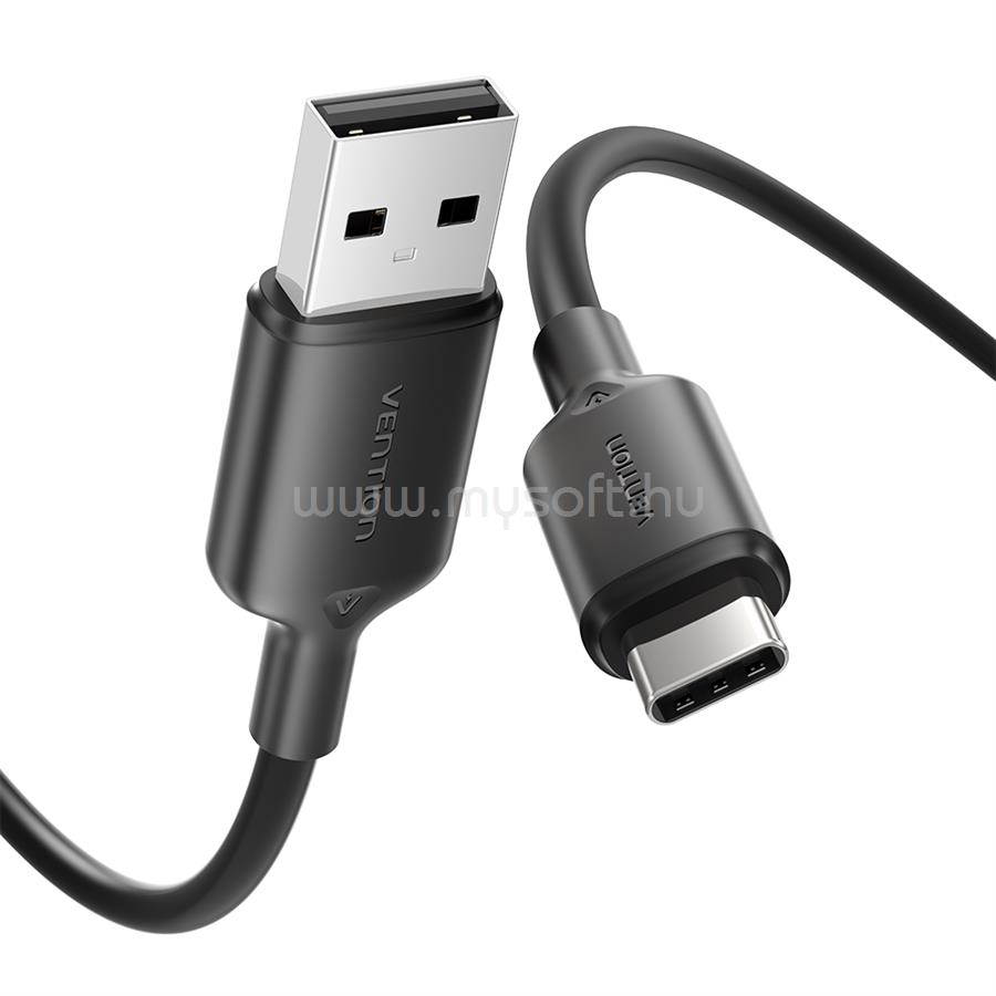 VENTION USB-A 2.0/M -> USB-C/M, 2m,(fekete), kábel
